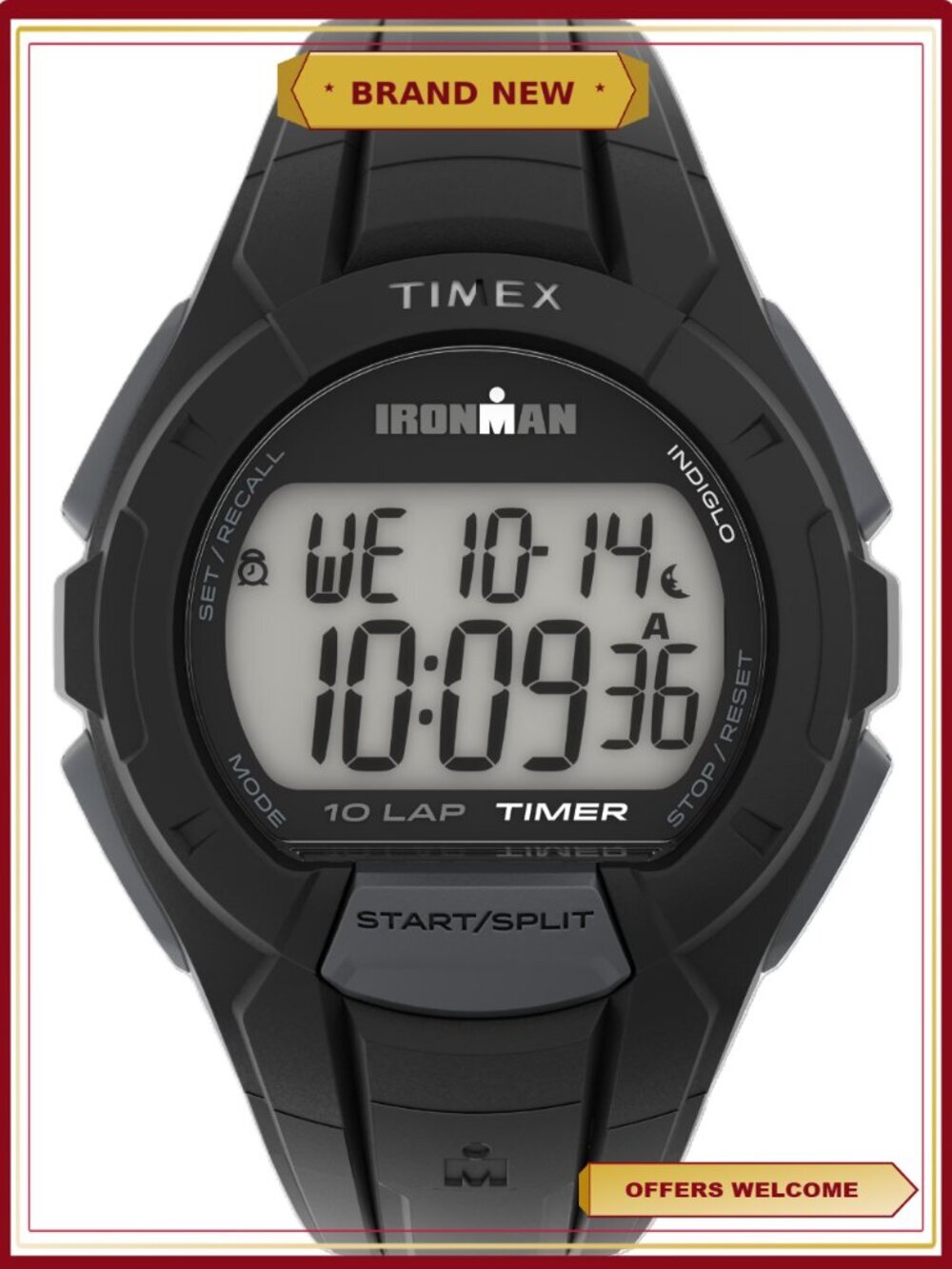 Timex Ironman Full-Size Watch Black Resin Strap Men's Sport